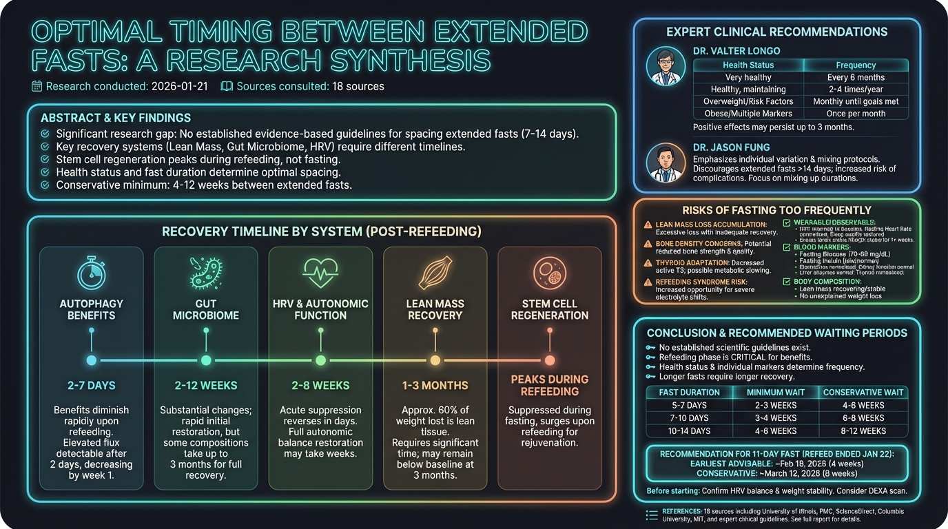 Optimal Timing Between Extended Fasts