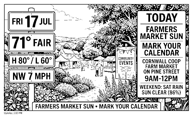 Seasonal garden and weather dashboard — Washington Depot area